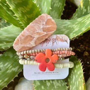 Clay Barette with Clay Bracelet Stack